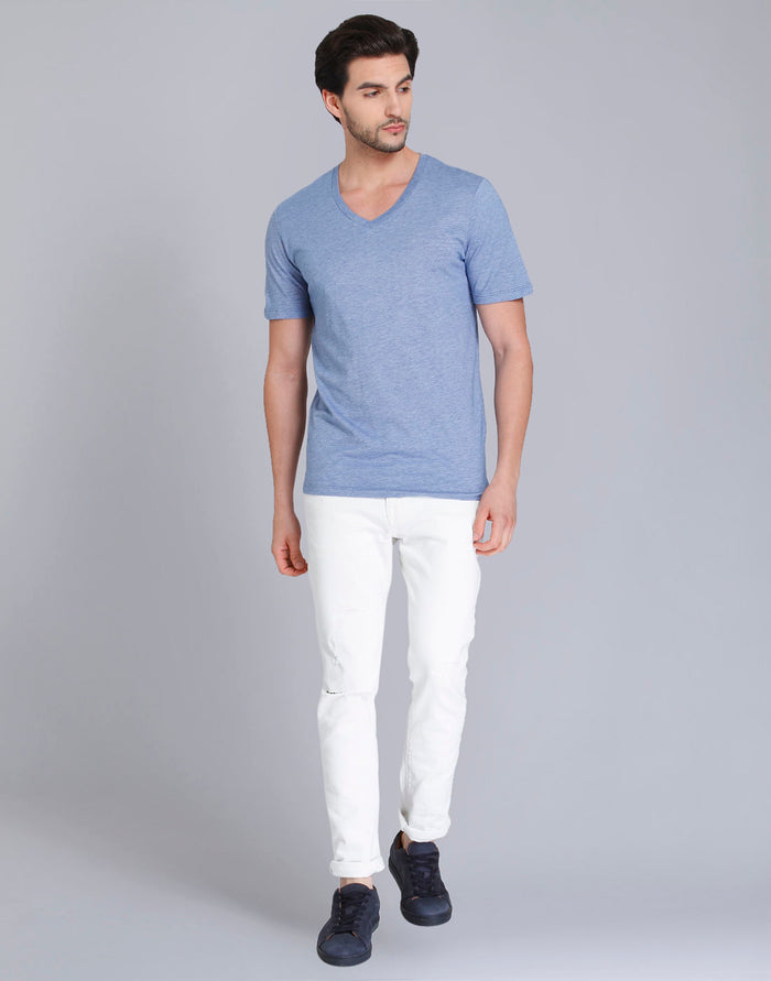 Blue V Neck T-Shirt