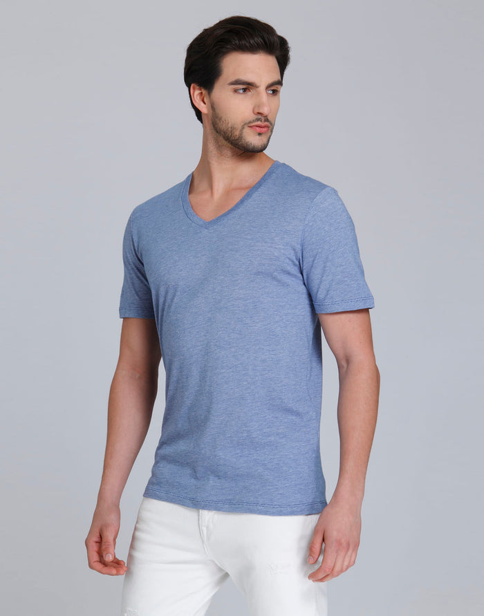 Blue V Neck T-Shirt
