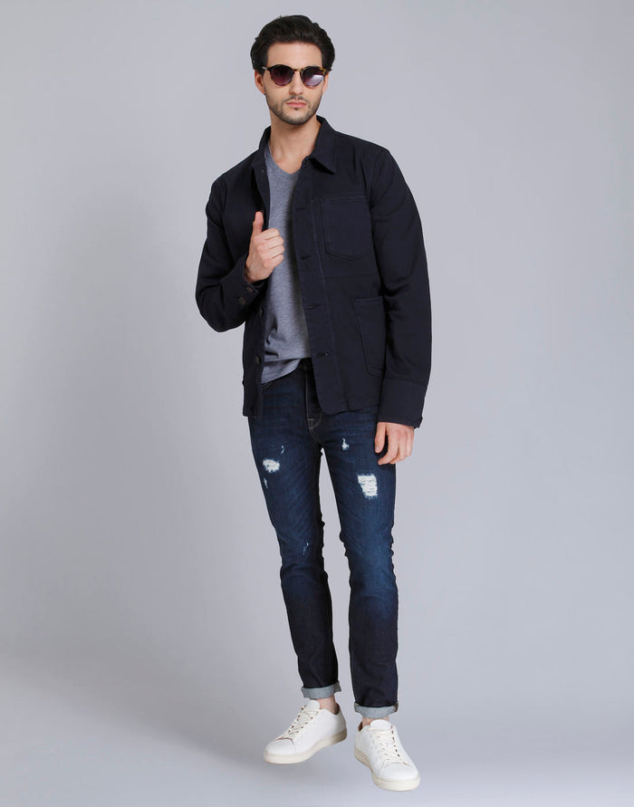 Blue V Neck T-Shirt