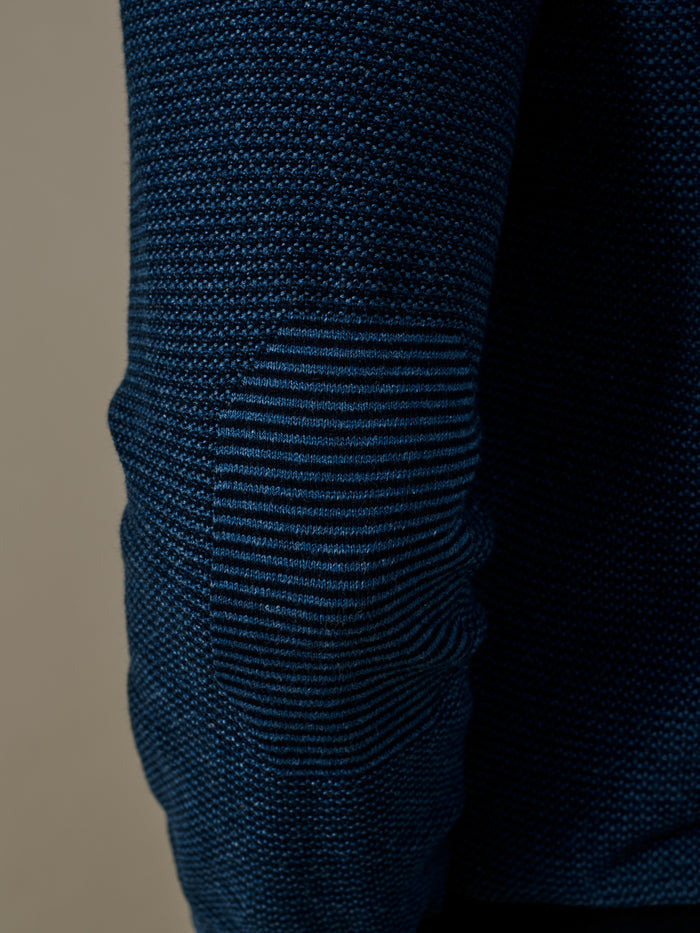 Aubin Navy Mix Bonby Cotton Zip Neck | Zip Neck