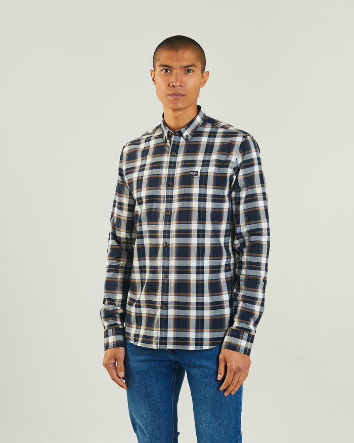 Booker LS Shirt Navy Check