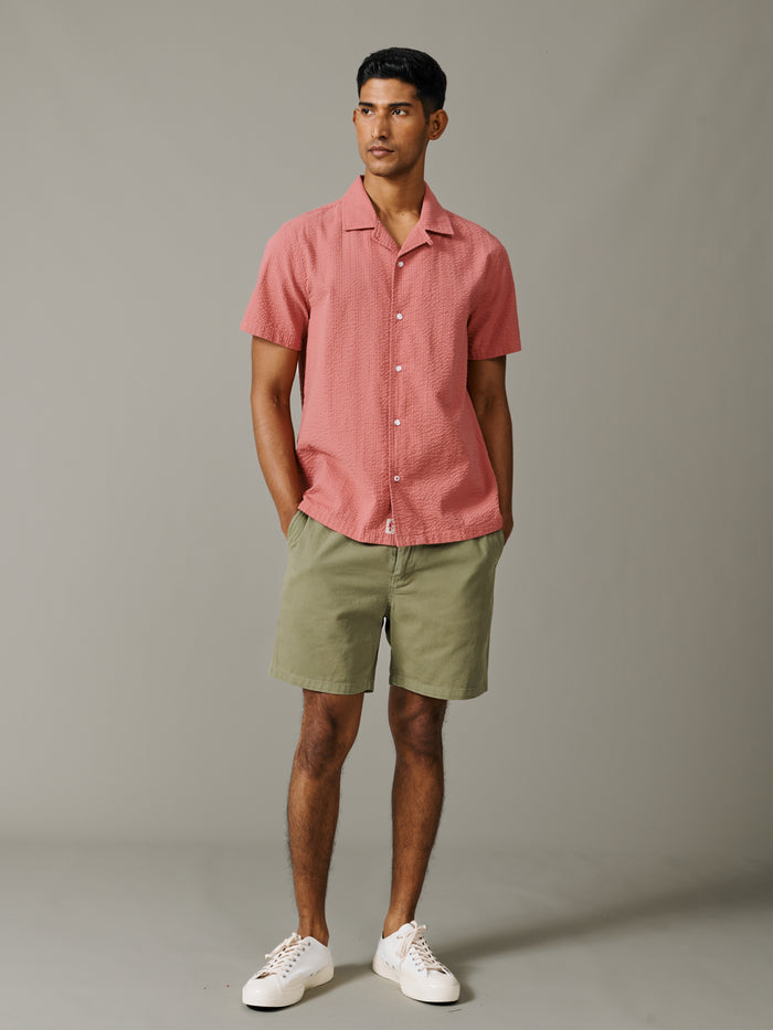 Aubin Rose Brambling Seersucker Short Sleeved Shirt | Short Sleeve Shirt