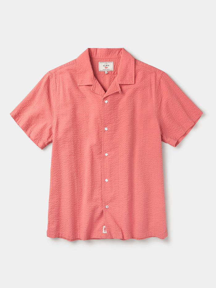 Aubin Rose Brambling Seersucker Short Sleeved Shirt | Short Sleeve Shirt