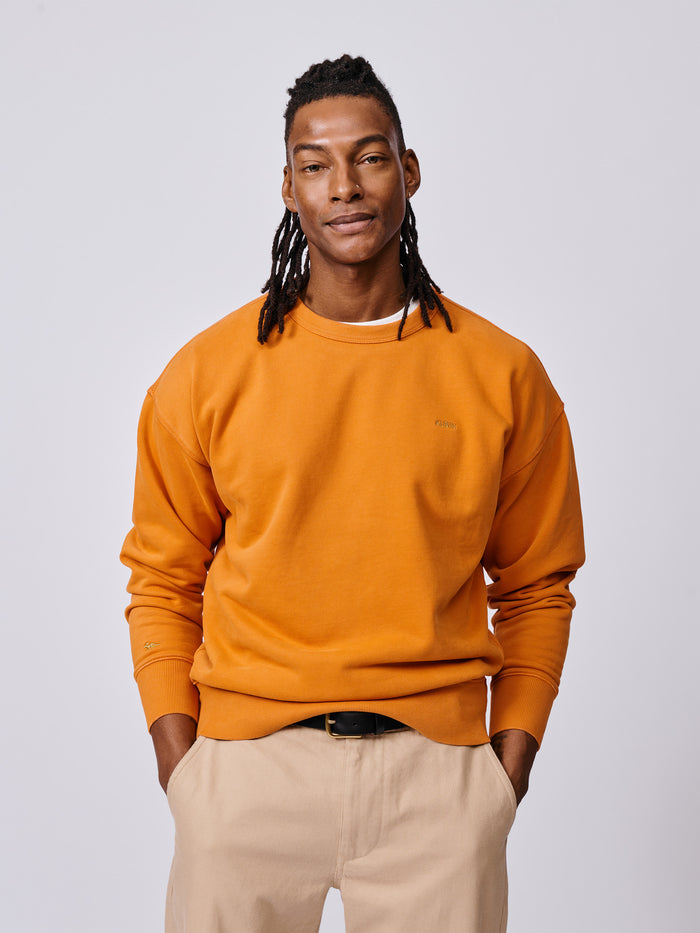 Aubin Washed Orange Brandon Crew Neck Sweat | Crew Neck