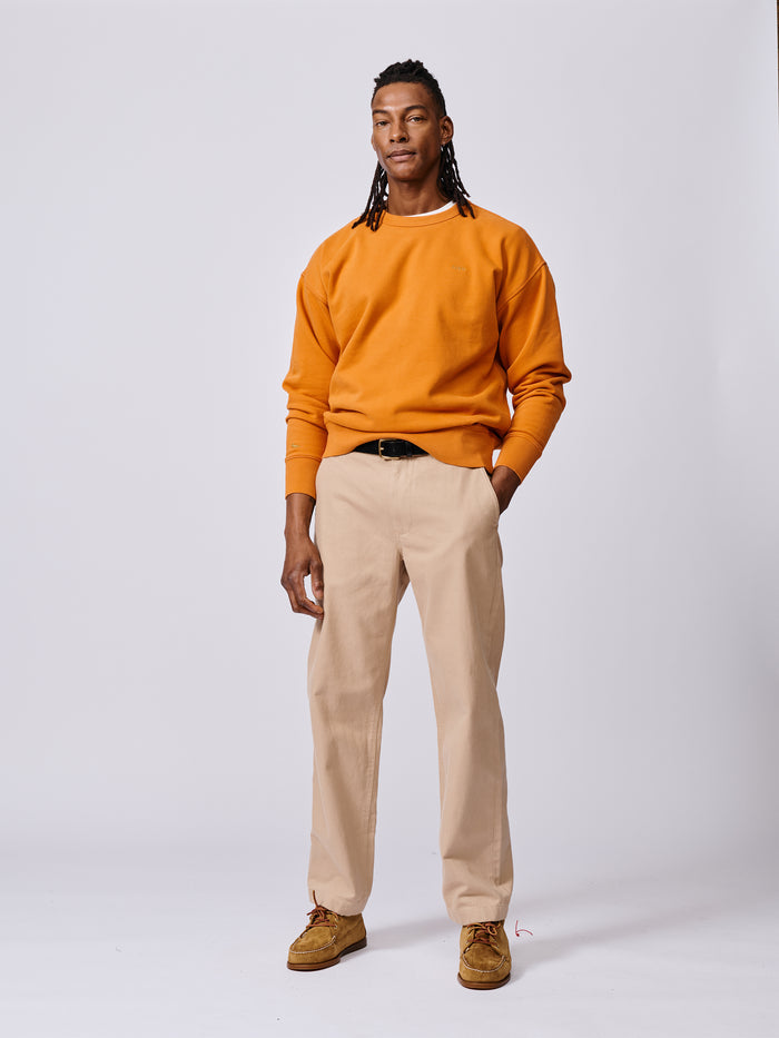 Aubin Washed Orange Brandon Crew Neck Sweat | Crew Neck