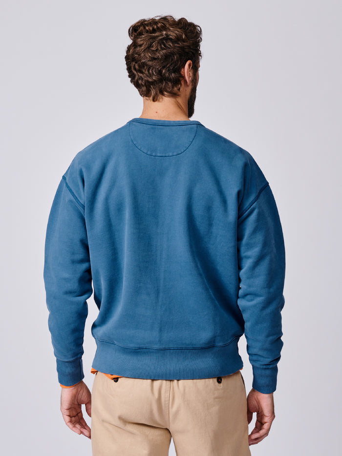 Aubin Washed Cobalt Brandon Crew Neck Sweat | Crew Neck