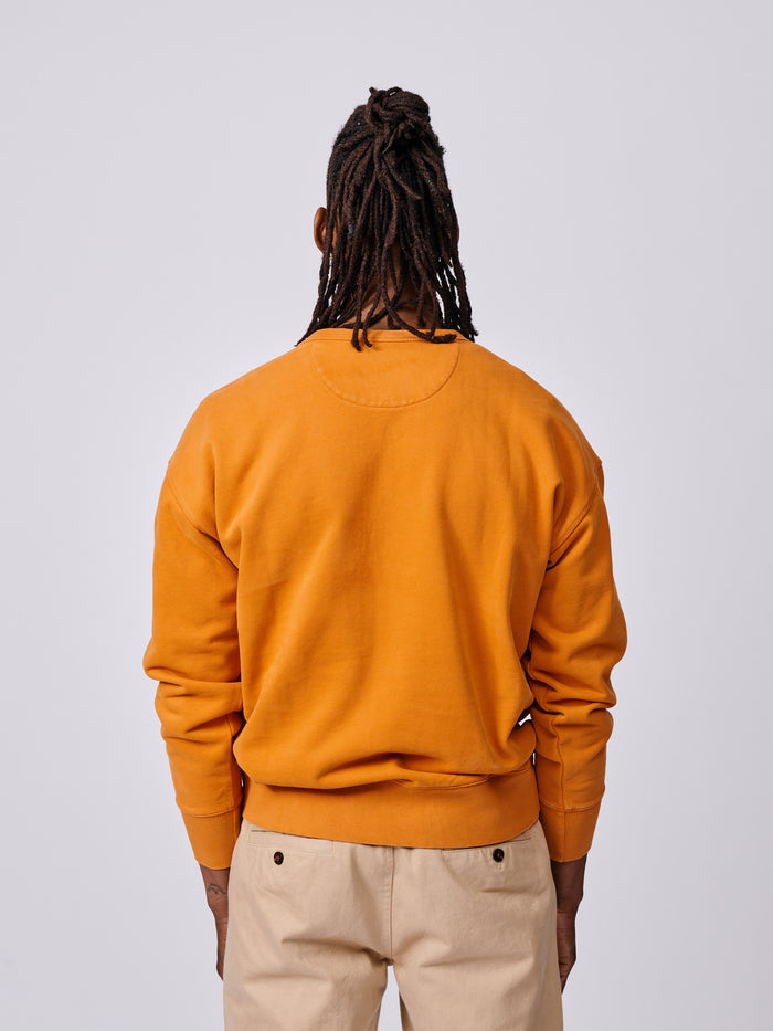 Aubin Washed Orange Brandon Crew Neck Sweat | Crew Neck