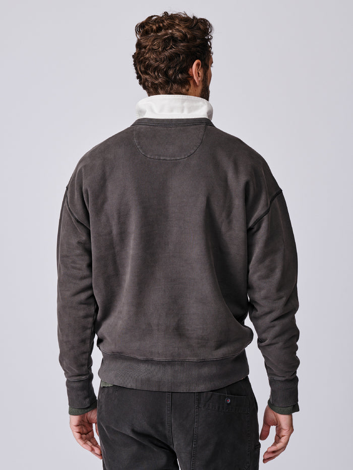 Aubin Washed Black Brandon Crew Neck Sweat | Crew Neck