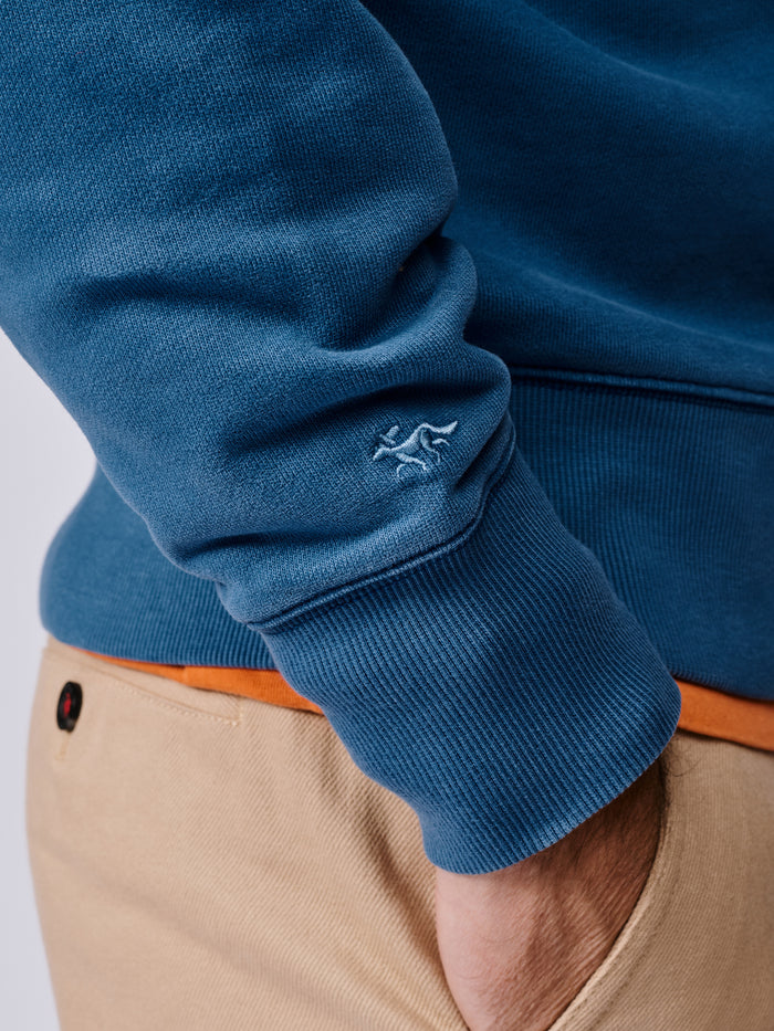 Aubin Washed Cobalt Brandon Crew Neck Sweat | Crew Neck