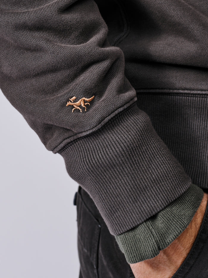 Aubin Washed Black Brandon Crew Neck Sweat | Crew Neck