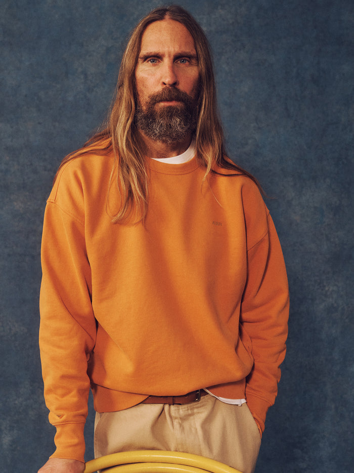 Aubin Washed Orange Brandon Crew Neck Sweat | Crew Neck