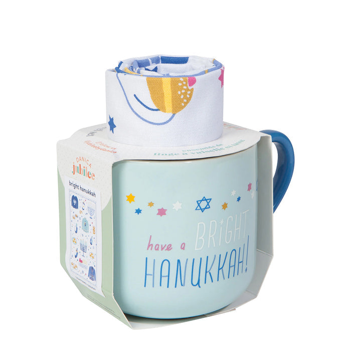 Bright Hanukkah Mug and Tea Towel Gift Set - The New York Public Library Shop
