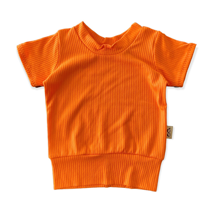 Bright Orange Ribbed Summer Lounge Top