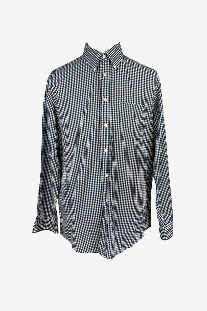 Brooks Brothers Milano Navy Blue Check dress shirt