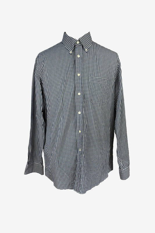 Brooks Brothers Milano Navy Blue Check dress shirt