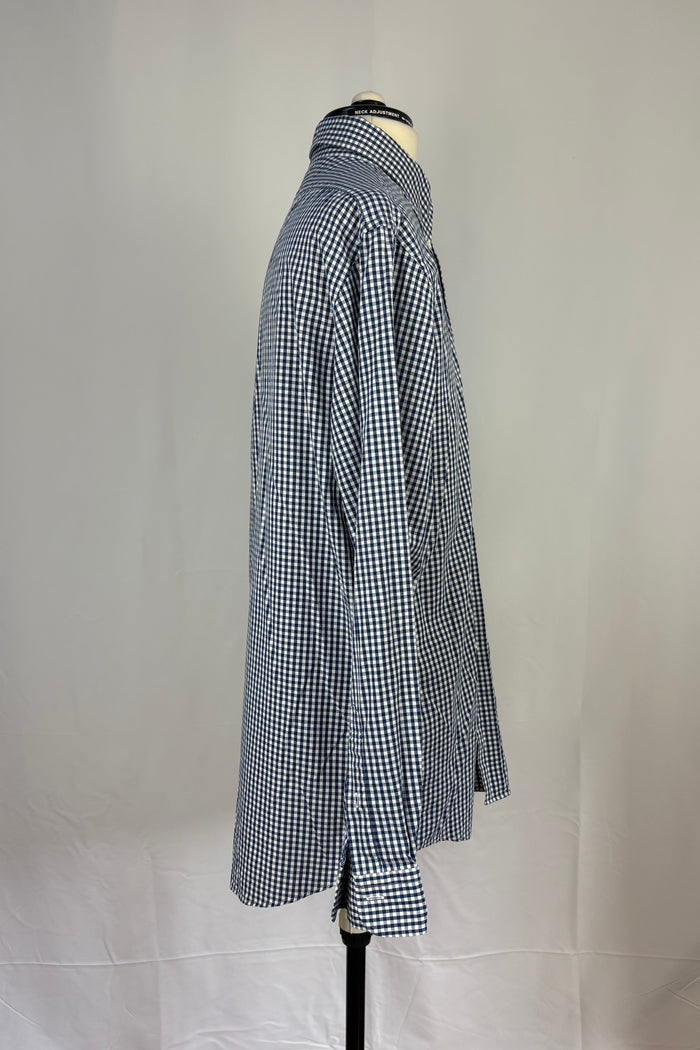 Brooks Brothers Milano Navy Blue Check dress shirt