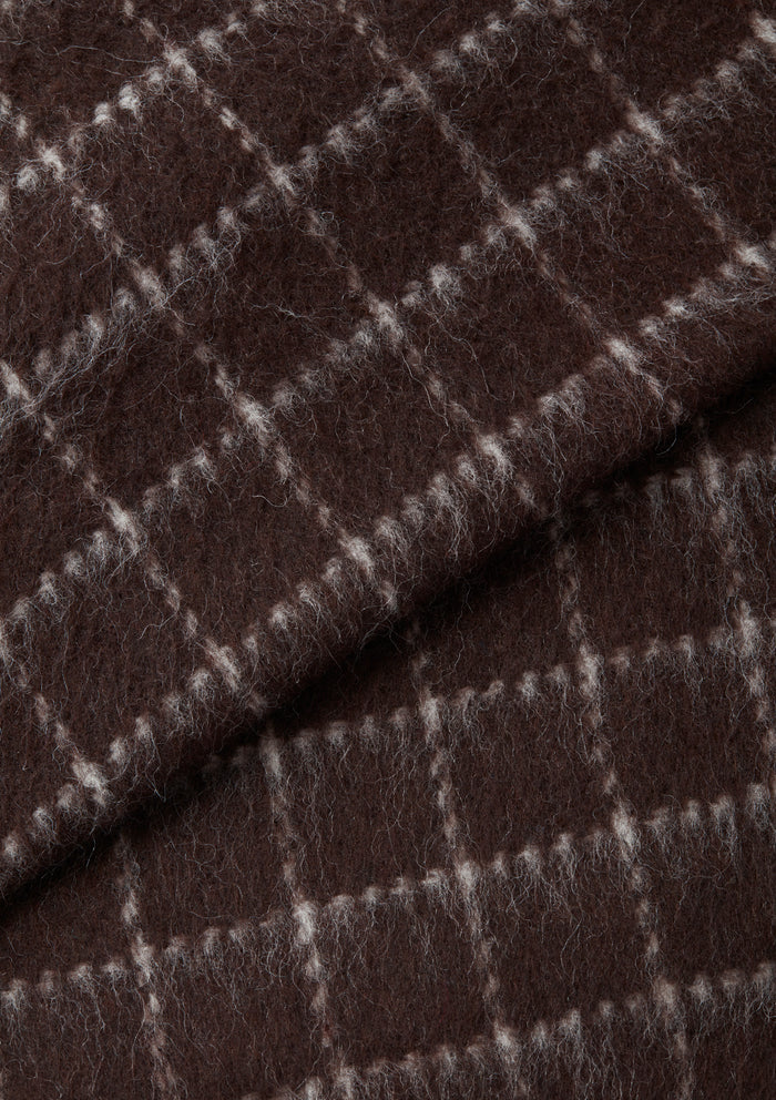 Brown Chalk Check Wool Gilet, Gilet - SIRPLUS