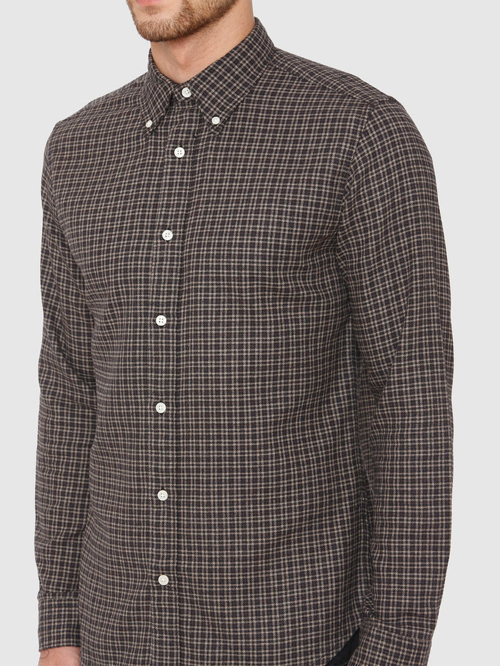 Brown Check Full Sleeves Shirt