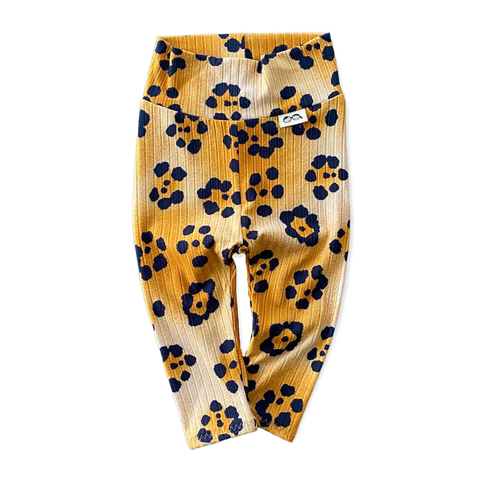 Grey Cheetah Flowers Ribbed Leggings and/or Headbands