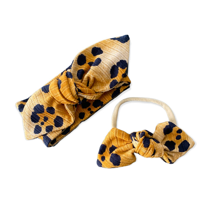 Grey Cheetah Flowers Ribbed Leggings and/or Headbands
