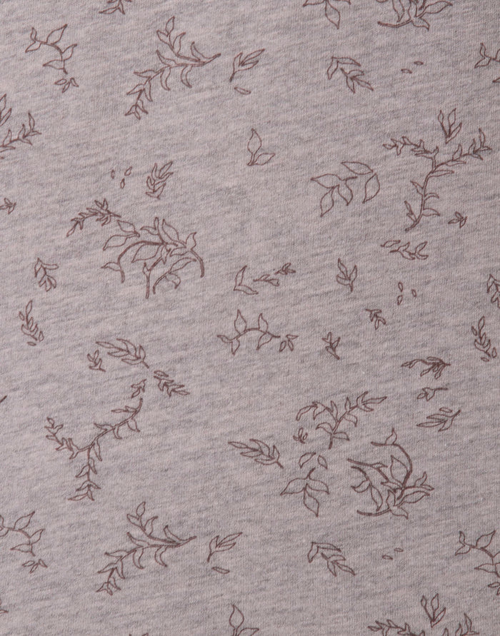 Brown Floral Print Crew Neck T-Shirt