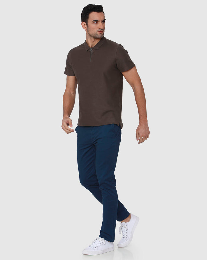 Brown Polo Neck T-Shirt