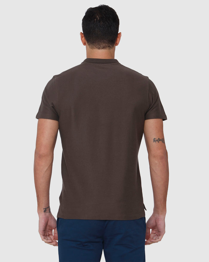 Brown Polo Neck T-Shirt