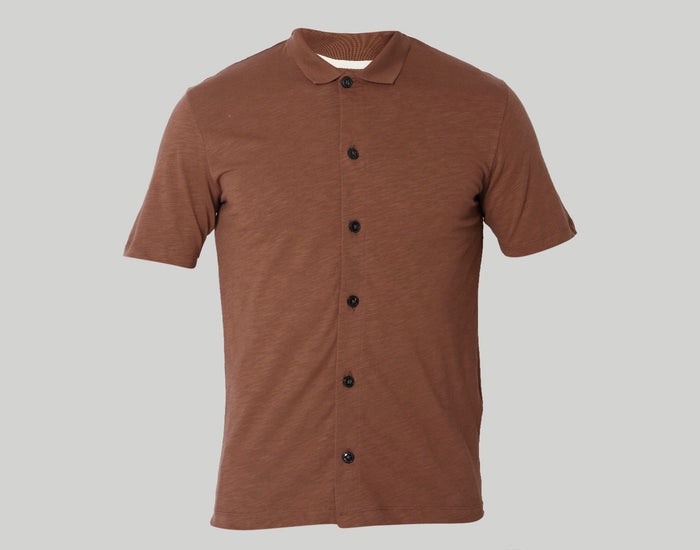 Brown Polo Neck T-Shirt