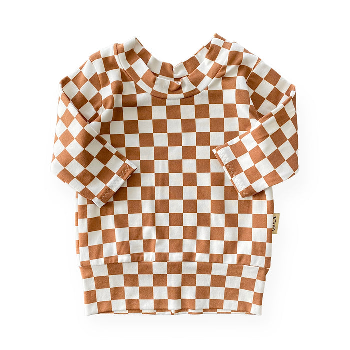 Brown Retro Checkered Lounge Set