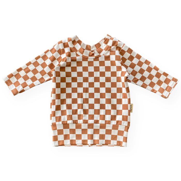 Brown Retro Checkered Lounge Set
