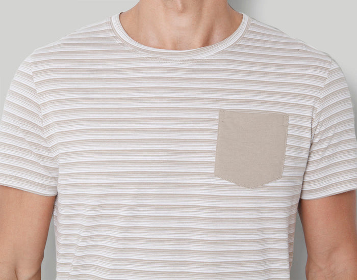 Brown Striped Crew Neck T-Shirt