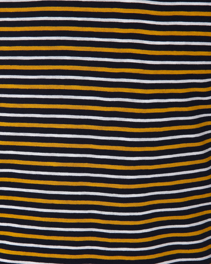 Brown Striped Crew Neck T-Shirt