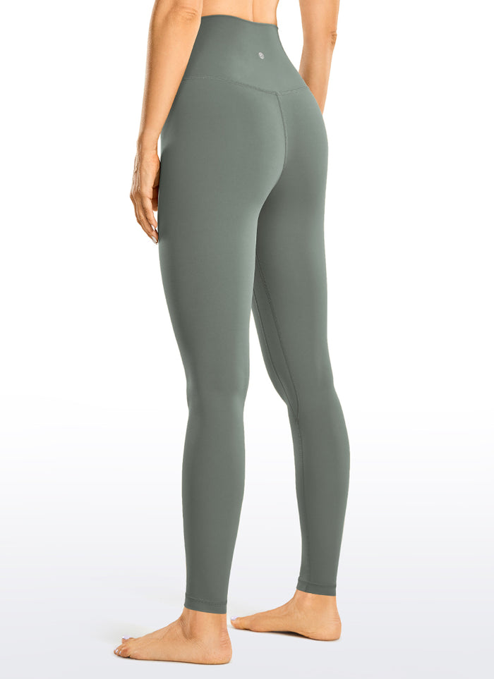 CRZ YOGA Women's Yoga High Rise Brushed Nakedfeel Leggings 28'' Grey Sage