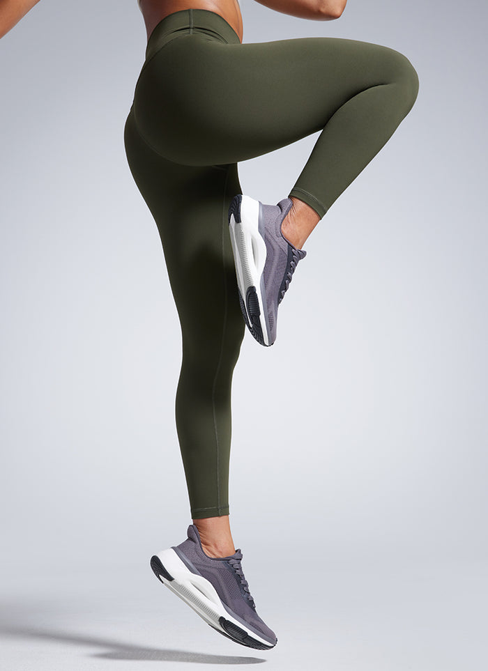 CRZ YOGA Women's Workout High Rise Butterbreeze Training Leggings 25'' Olive Green