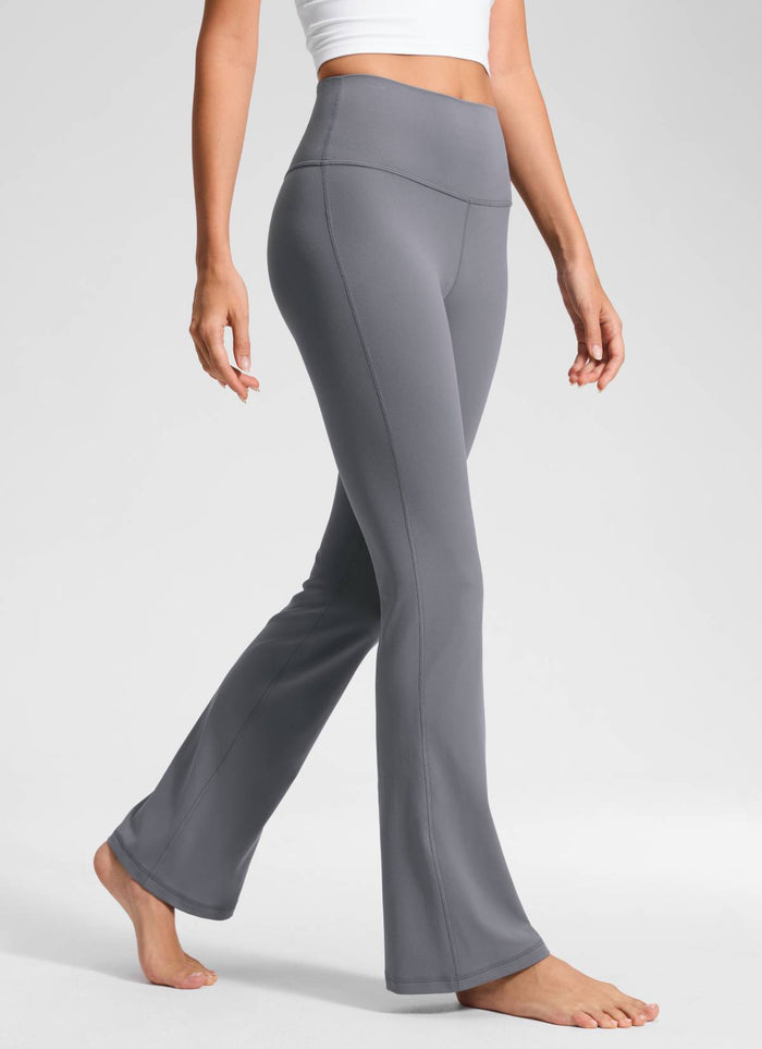 CRZ YOGA Women's Yoga High Waist Butterluxe Flare Pocket Leggings 29" Solar Grey