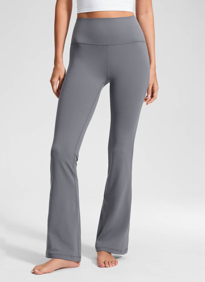 CRZ YOGA Women's Yoga High Waist Butterluxe Flare Pocket Leggings 29" Solar Grey
