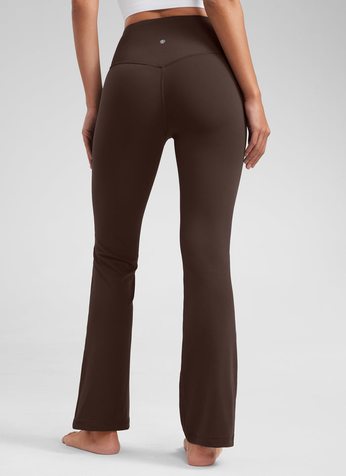 CRZ YOGA Women's Yoga High Waist Butterluxe Flare Pocket Leggings 29" Hot Fudge Brown