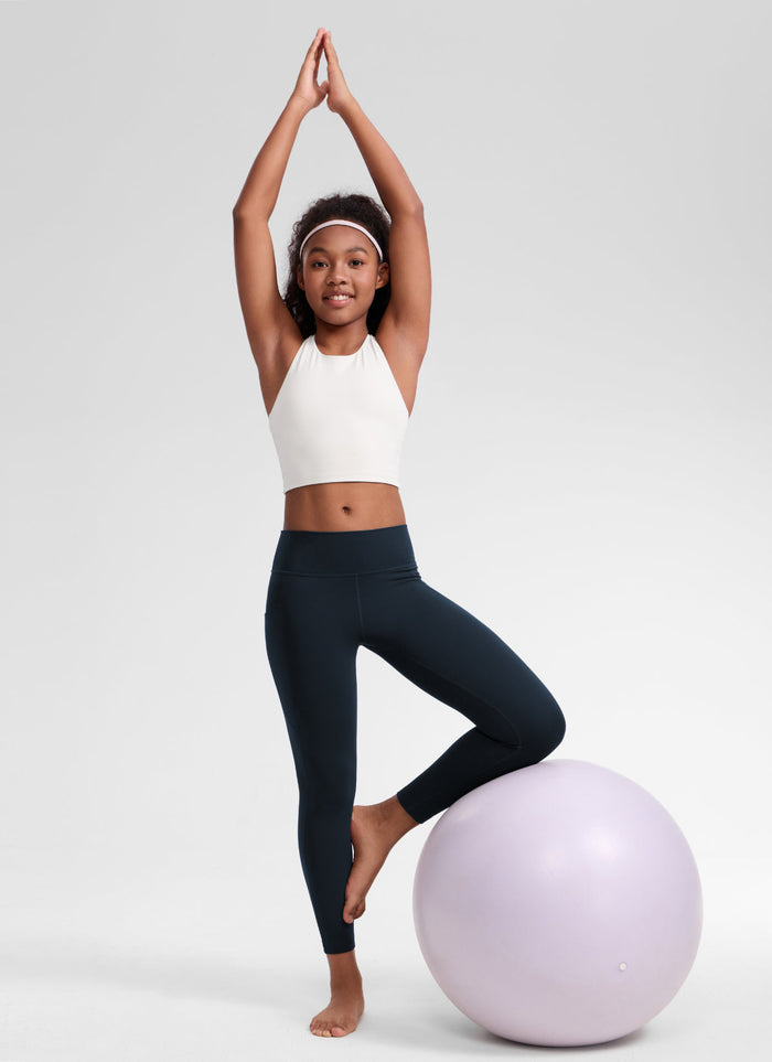 CRZ YOGA Girl's Active Sports Yoga Lounge Butterluxe Yoga Leggings True Navy
