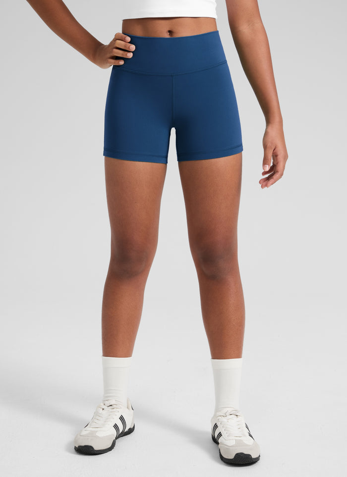 CRZ YOGA Girl's Active Sports Yoga Lounge Butterluxe Yoga Shorts 3'' French Navy