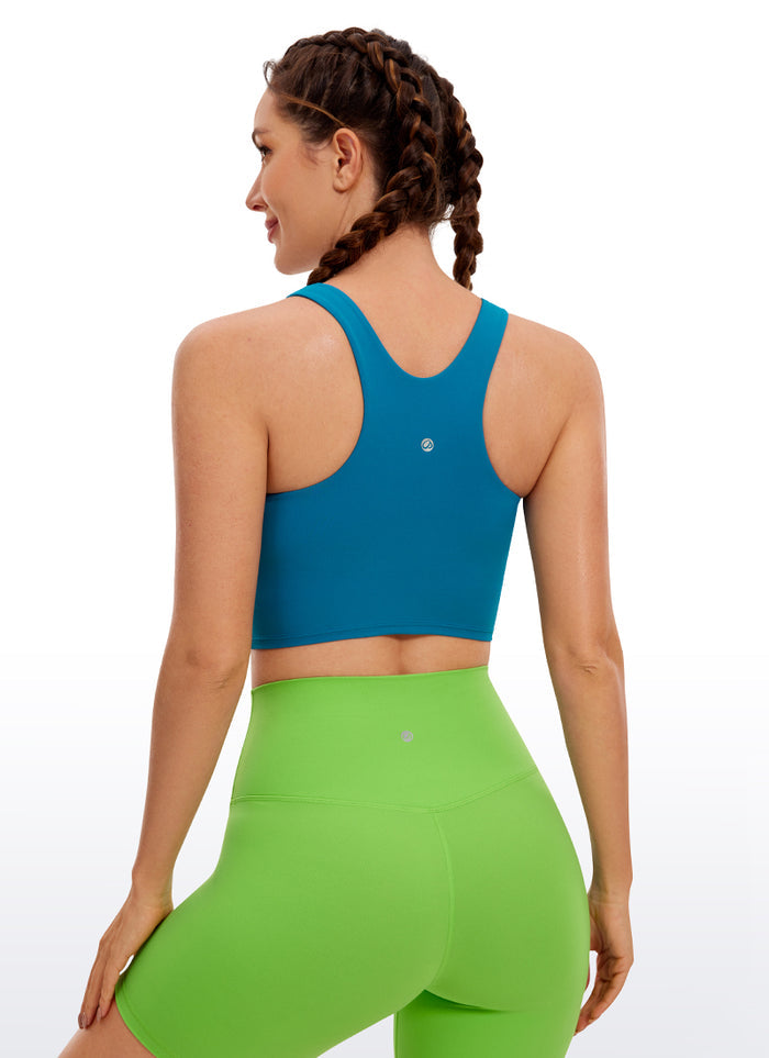 CRZ YOGA  Women's Yoga Low Support Butterluxe Tank High Neck Racerback Super-sonic Blue