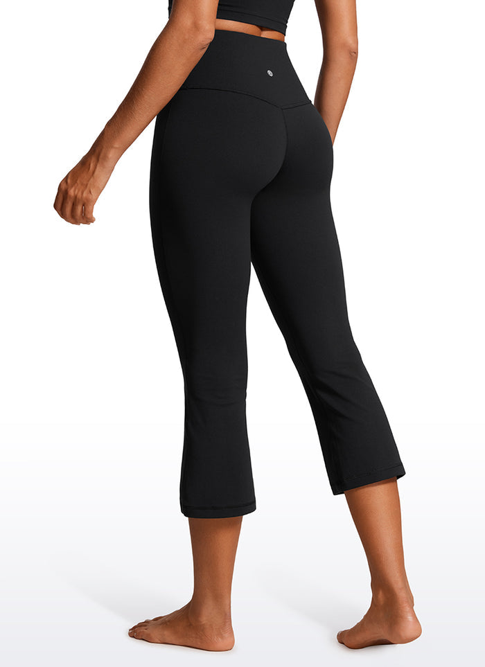 Butterluxe High Waist Flare Wide Leg Bootcut Pockets Leggings 23" Black