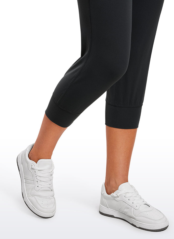 CRZ YOGA Women's Butterluxe High Rise Joggers Pants with Pockets 23'' Black