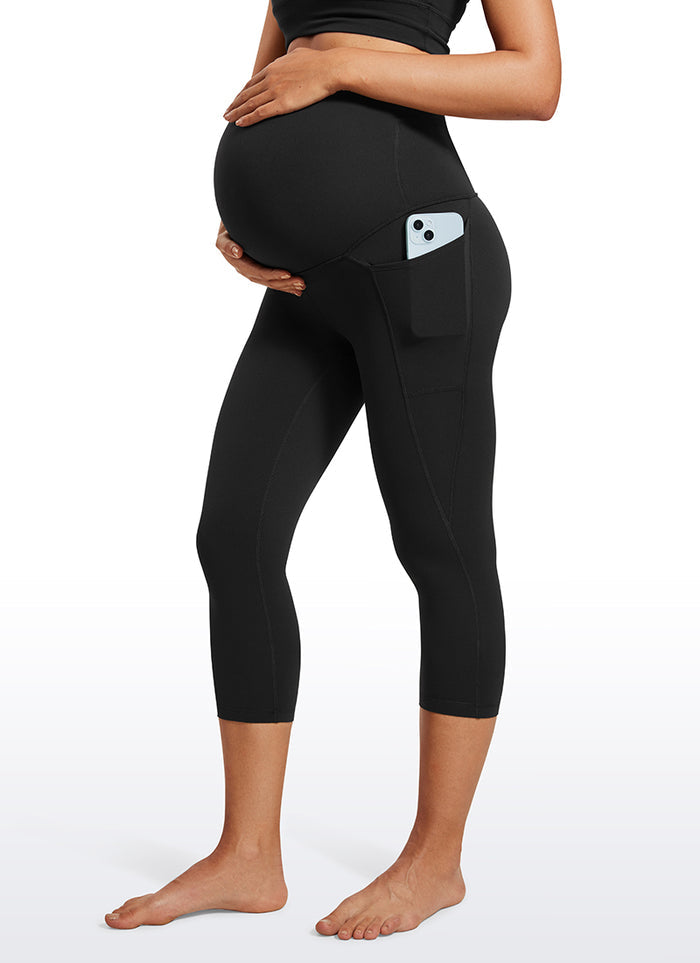 CRZ YOGA Womens Butterluxe Maternity Leggings with Pockets 21" Black