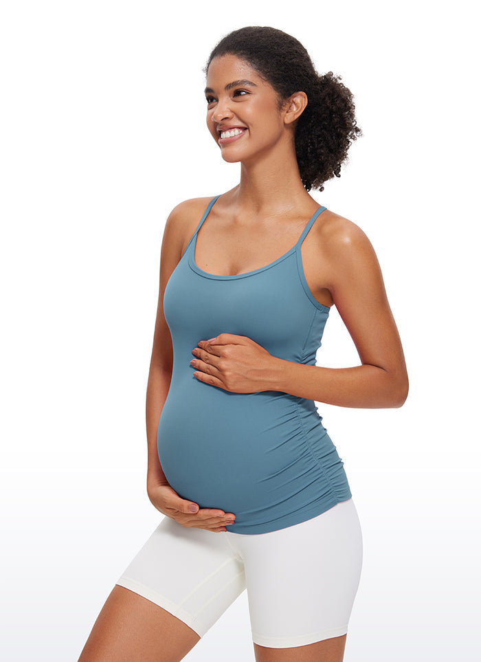 CRZ YOGA Women's Butterluxe Maternity Tank Top Yoga Shirts Blue Ashes