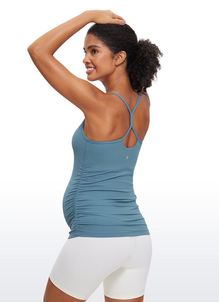 CRZ YOGA Women's Butterluxe Maternity Tank Top Yoga Shirts Blue Ashes