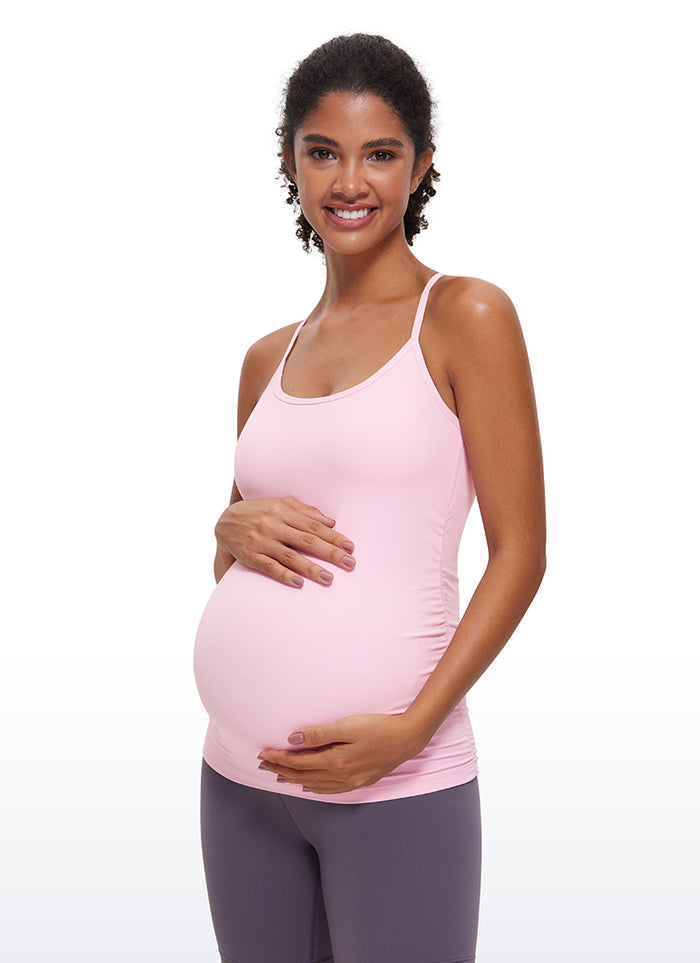 CRZ YOGA Women's Butterluxe Maternity Tank Top Yoga Shirts Pink Peony