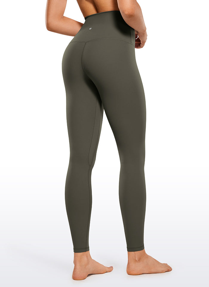 CRZ YOGA Women's Yoga Super High Waist Butterluxe Yoga Leggings 28'' Light Army Green
