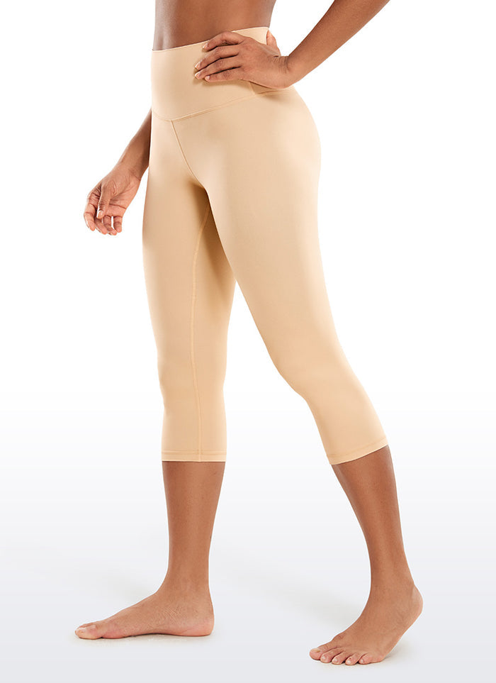 CRZ YOGA Women's Yoga Lounge High Rise Butterluxe Yoga Leggings 19'' Tan Milkshake