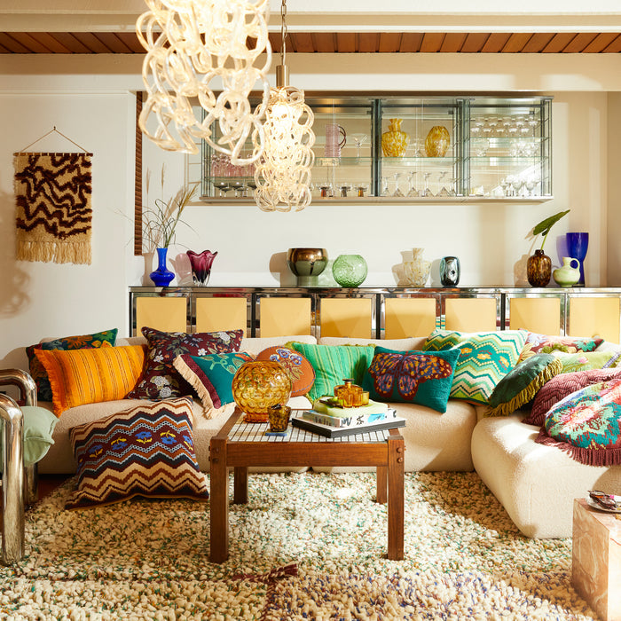Calina Knit Cushion - Ink Feather Insert