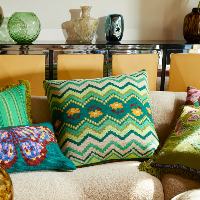Calina Knit Cushion - Verdant Feather Insert